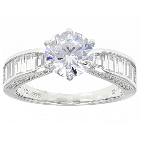 Bella Luce Jewelry - Bella Luce Cubic Zirconia Women's Engagement Ring Rhodium Over Sterling Silver